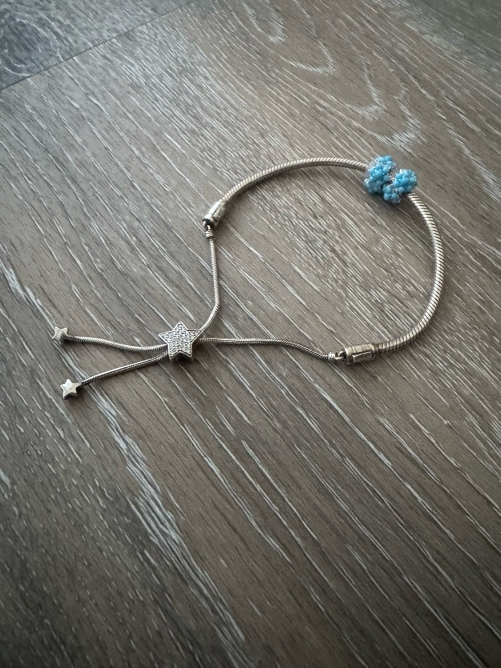 Pandora Moments Pavé Star and Snake Chain Sliding bracelet
